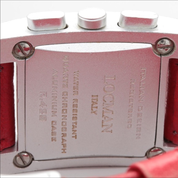 *Locman Aluminum Red Dial Chronograph Watch, Works - Picture 4 of 6